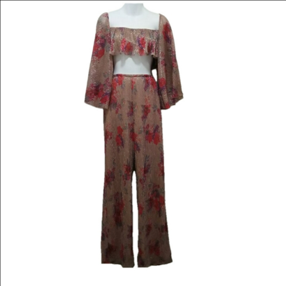 X Revolve Michael Costello Octavia Pant Top Set New Tag Multi Floral Size XS